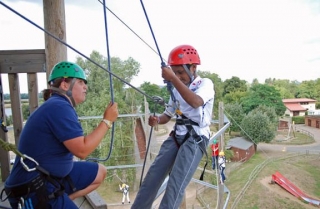  Abseilschüler mit Instruktor 